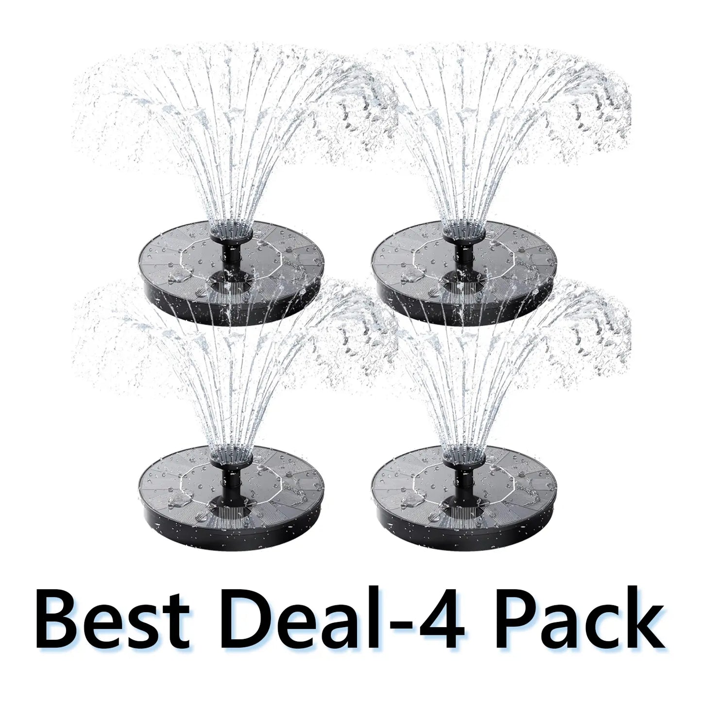 JNOEC Solar Fountain, Solar Bird Bath Fountains Pump with 6 Nozzles, 2026 Upgraded Free Standing Floating Solar Powered Water Fountain Pump for Bird Bath, Garden, Pond, Pool and Outdoor