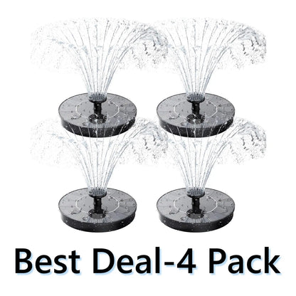 JNOEC Solar Fountain, Solar Bird Bath Fountains Pump with 6 Nozzles, 2026 Upgraded Free Standing Floating Solar Powered Water Fountain Pump for Bird Bath, Garden, Pond, Pool and Outdoor
