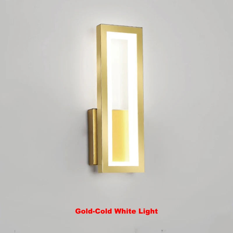 Modern Minimalist Wall Lamps Home Decor Living Room Bedroom Bedside 16W Ac96V-260V Led Sconce Black White Light Aisle Decoration