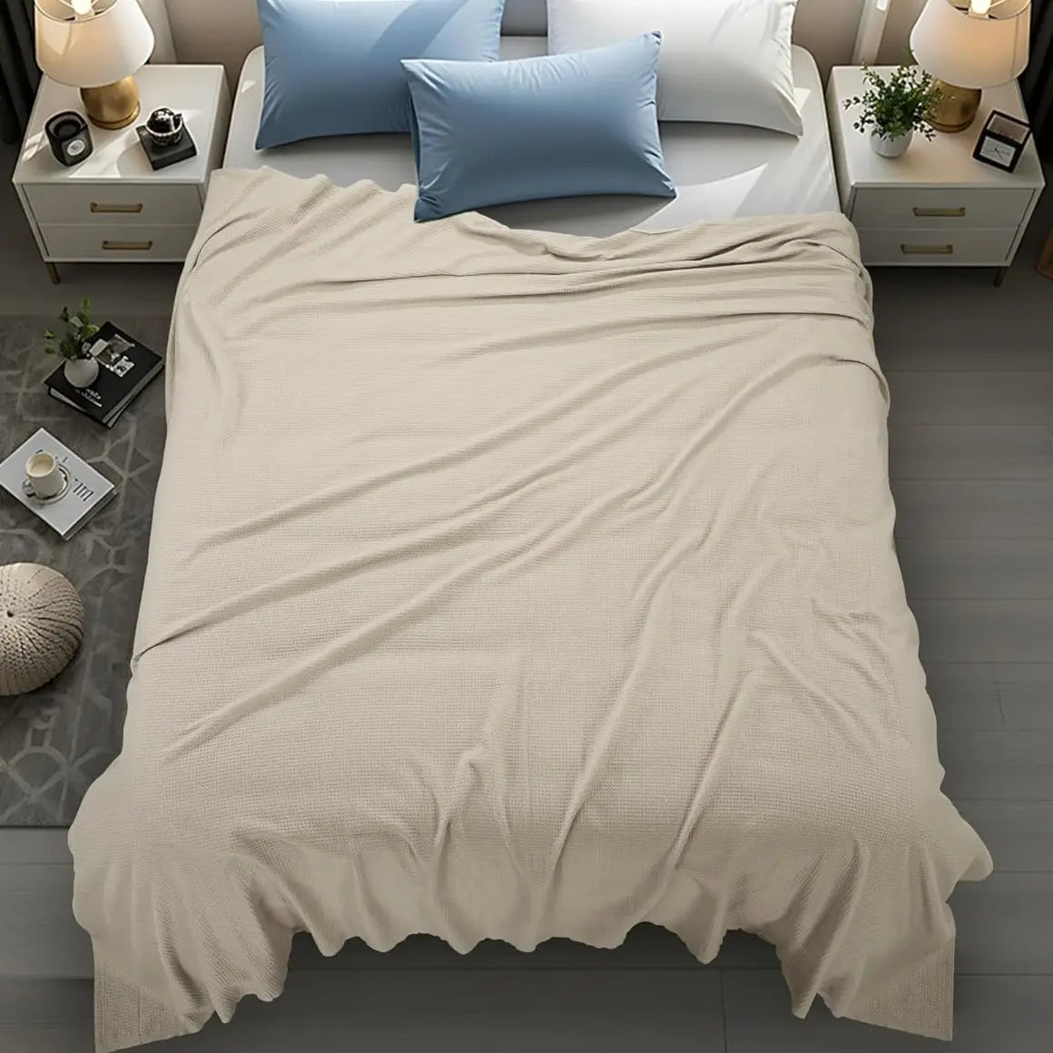 Utopia Bedding Waffle Blanket – Lightweight Cotton Blend Throw for Bed & Couch