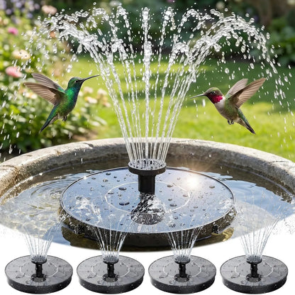 JNOEC Solar Fountain, Solar Bird Bath Fountains Pump with 6 Nozzles, 2026 Upgraded Free Standing Floating Solar Powered Water Fountain Pump for Bird Bath, Garden, Pond, Pool and Outdoor