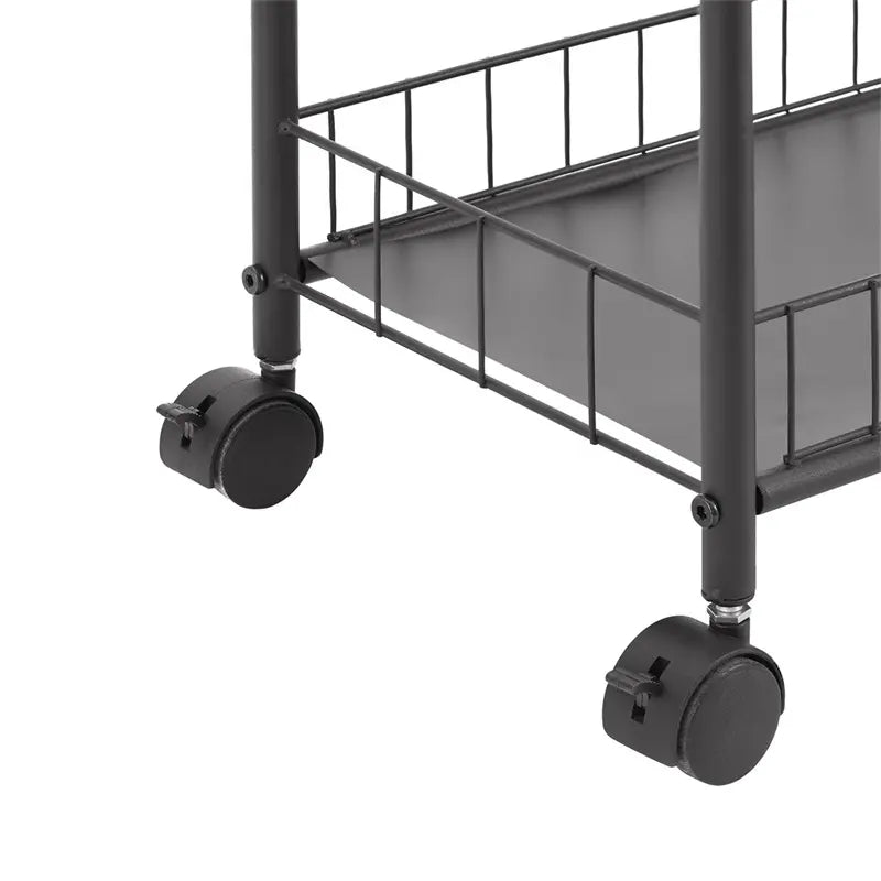6-Layer Slim Storage Trolley, Wheeled Metal Rolling Organizer, Practical Trolley, Narrow Mobile Shelf, Storage Rack