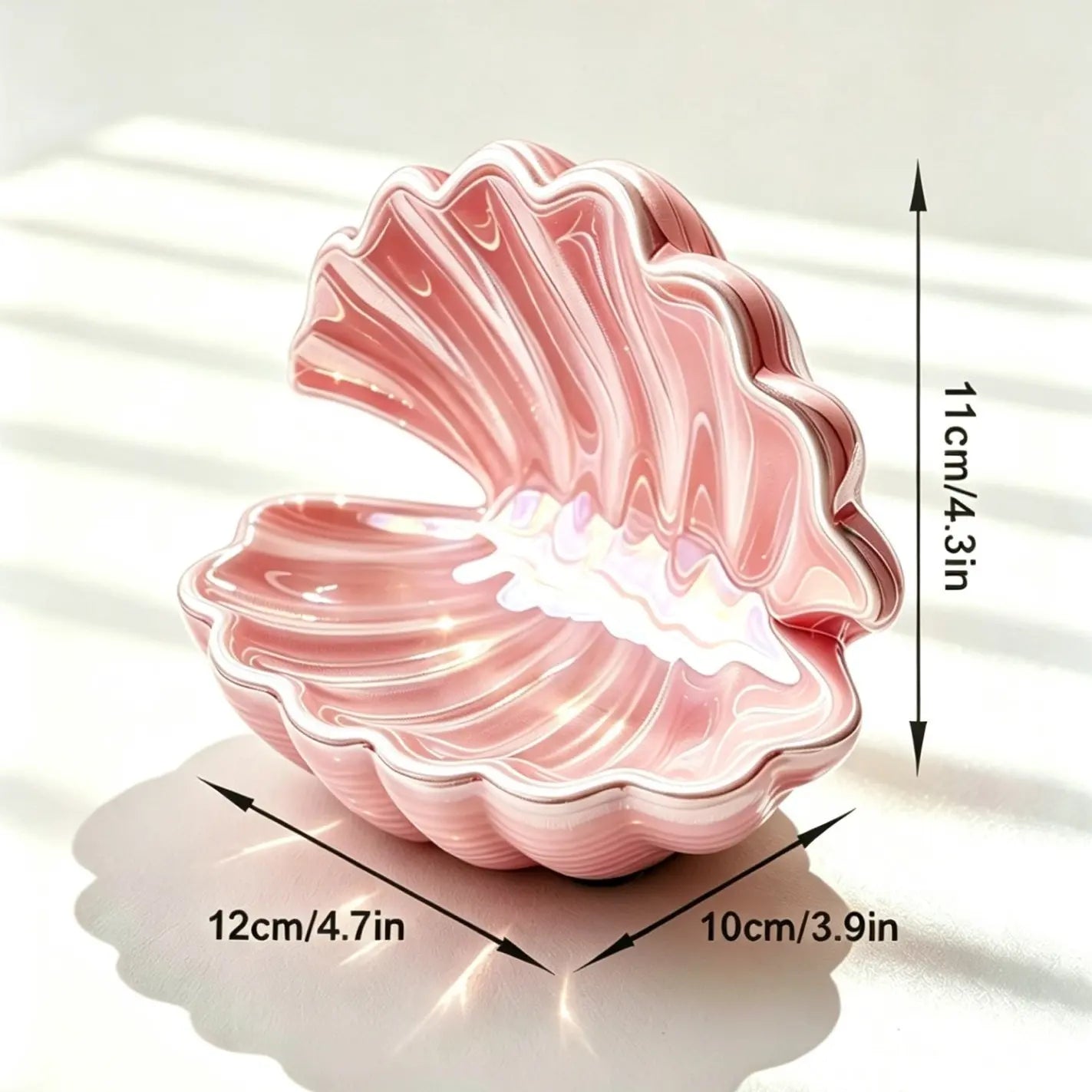Pink Minimalist Shell Vanity Tray, Key Jewelry Ring Storage, Aesthetic Home Decor, Perfect Gift for Mom & BFF
