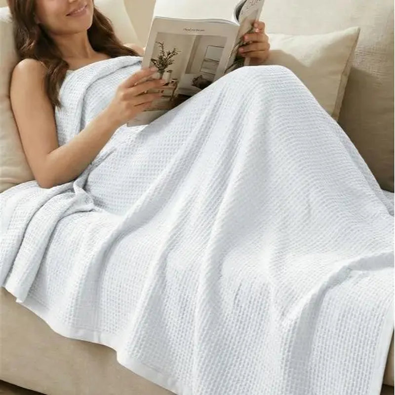 Utopia Bedding Waffle Blanket – Lightweight Cotton Blend Throw for Bed & Couch
