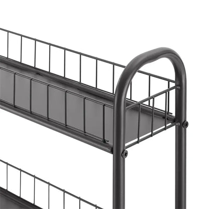 6-Layer Slim Storage Trolley, Wheeled Metal Rolling Organizer, Practical Trolley, Narrow Mobile Shelf, Storage Rack